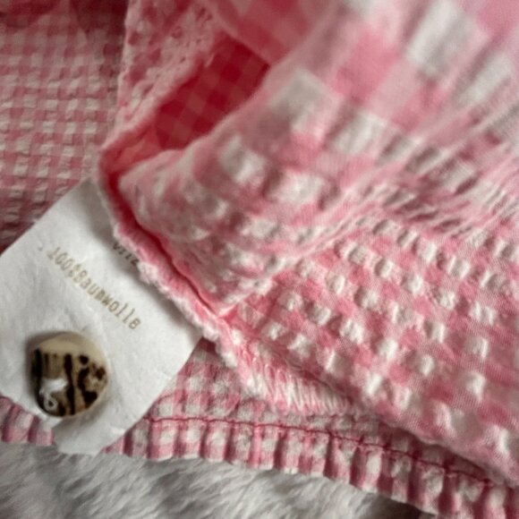 Country Line Women Pink White Gingham Button-Up Long Sleeve Shirt Size 38 Casual - Picture 4 of 7